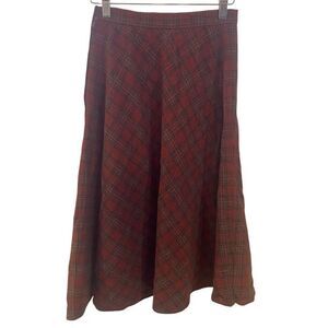 VINTAGR Albert Capraro wool plaid skirt size 6 FLAWS